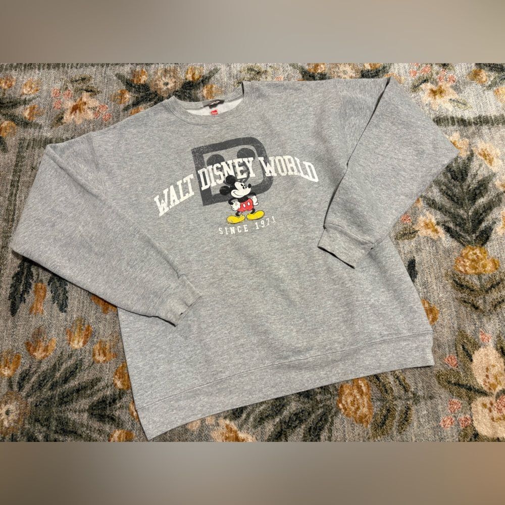 Vintage Disney Parks Walt Disney World Since 1972 Grey Crewneck Sweater